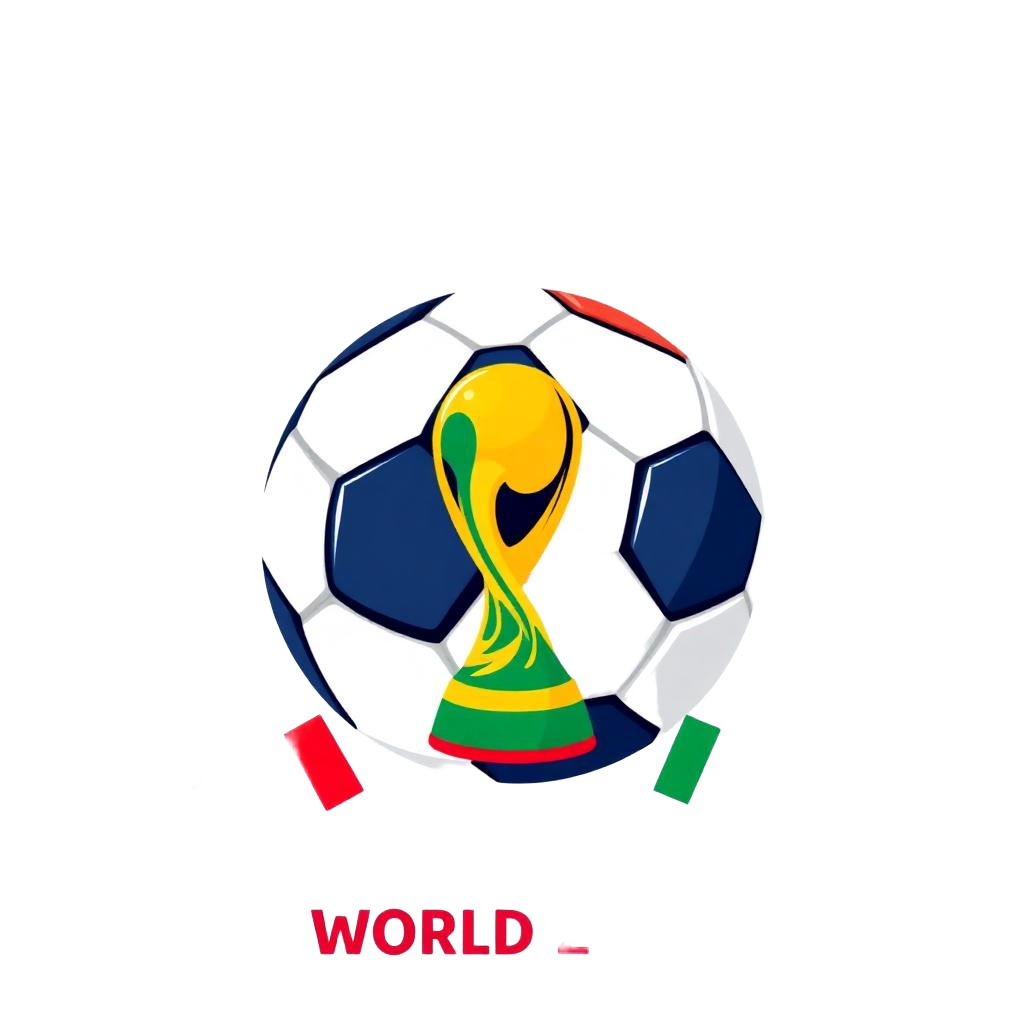 Ilustración del Mundial 2026 con balón y trofeo